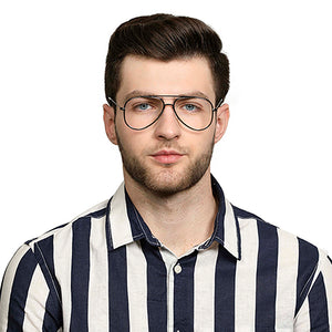 Black Aviator Full Rim Unisex Eyeglasses by Vincent Chase Essentials-131486