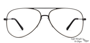 Black Aviator Full Rim Unisex Eyeglasses by Vincent Chase Essentials-131486