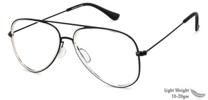 Black Aviator Full Rim Unisex Eyeglasses by Vincent Chase Essentials-131486
