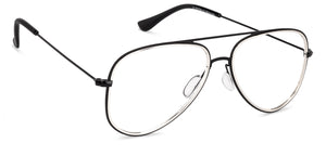 Black Aviator Full Rim Unisex Eyeglasses by Vincent Chase Essentials-131486