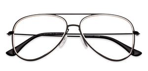 Black Aviator Full Rim Unisex Eyeglasses by Vincent Chase Essentials-131486
