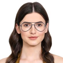 Load image into Gallery viewer, Blue Aviator Full Rim Unisex Eyeglasses by Vincent Chase VC-131488