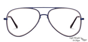 Blue Aviator Full Rim Unisex Eyeglasses by Vincent Chase VC-131488