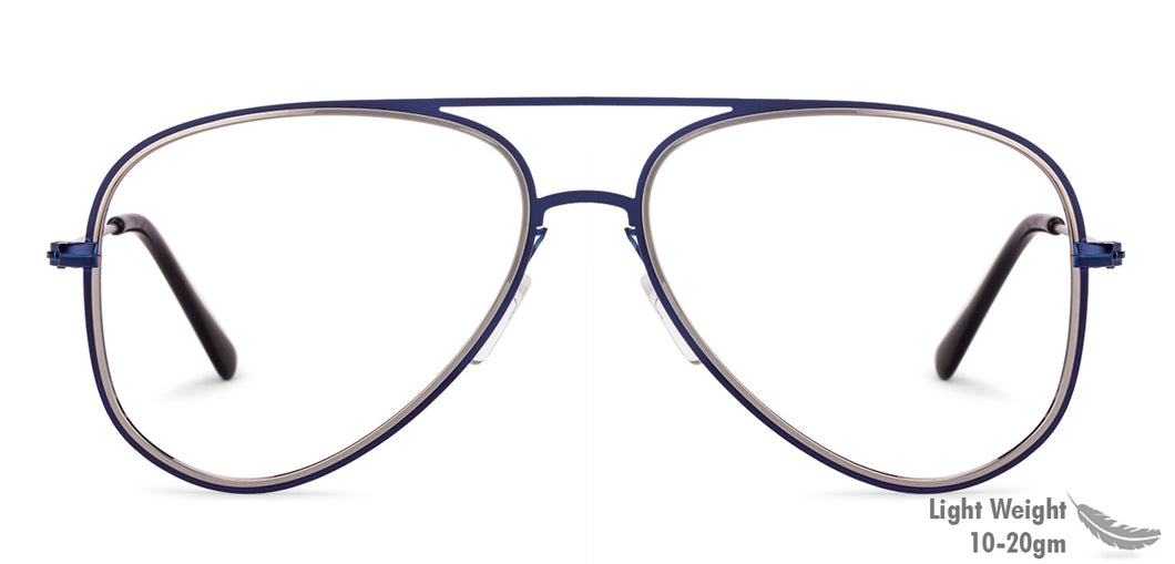 Blue Aviator Full Rim Unisex Eyeglasses by Vincent Chase VC-131488
