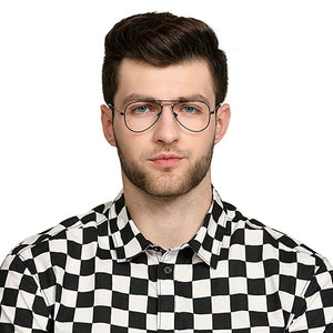 Black Aviator Full Rim Unisex Eyeglasses by Vincent Chase Online-131490