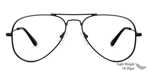 Black Aviator Full Rim Unisex Eyeglasses by Vincent Chase Online-131490