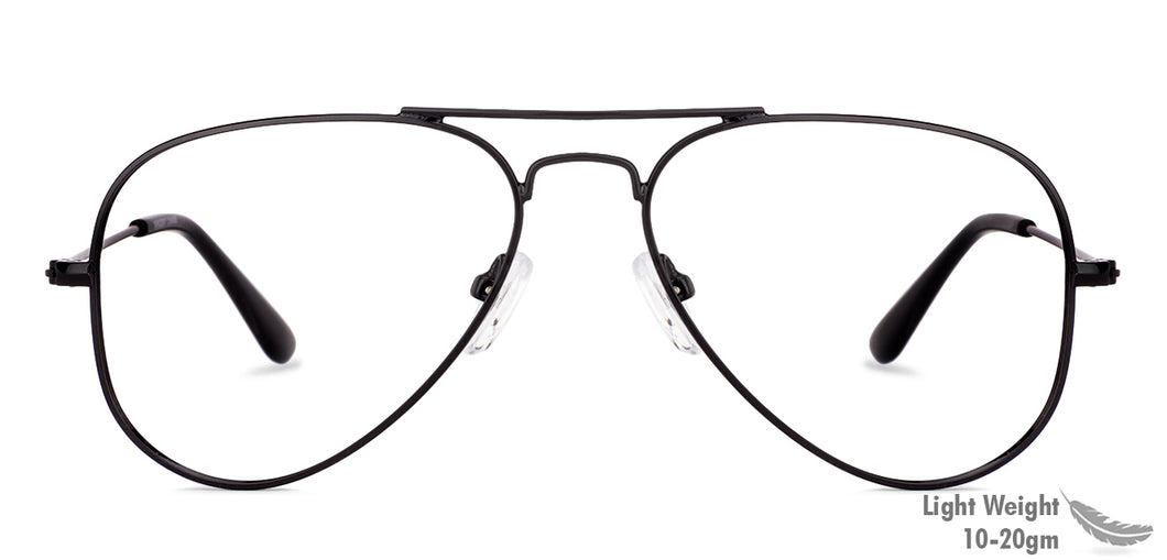 Black Aviator Full Rim Unisex Eyeglasses by Vincent Chase Online-131490