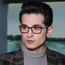 Load image into Gallery viewer, Blue Rectangle Full Rim Unisex Eyeglasses by Vincent Chase VC-131504