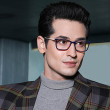 Load image into Gallery viewer, Blue Rectangle Full Rim Unisex Eyeglasses by Vincent Chase VC-131504