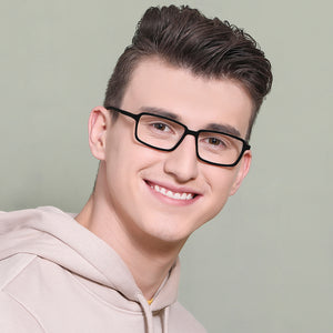 Black Rectangle Full Rim Unisex Eyeglasses by Vincent Chase Online-131508