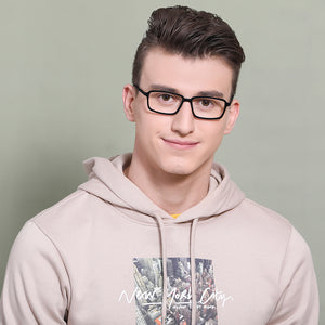 Black Rectangle Full Rim Unisex Eyeglasses by Vincent Chase Online-131508