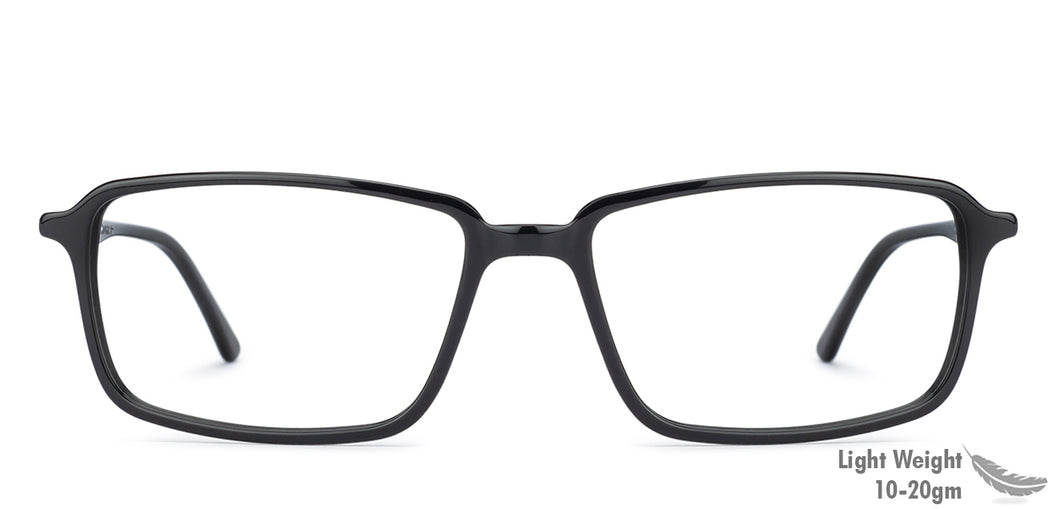 Black Rectangle Full Rim Unisex Eyeglasses by Vincent Chase Online-131508
