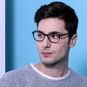 Black Rectangle Full Rim Extra Narrow Unisex Eyeglasses by Vincent Chase-131511
