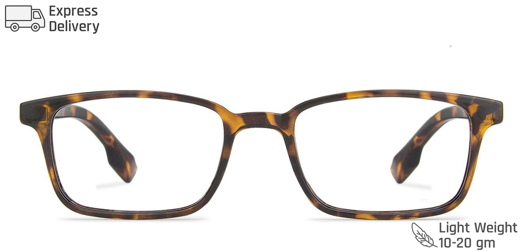 Brown Rectangle Full Rim Unisex Eyeglasses by Lenskart Blu-143924