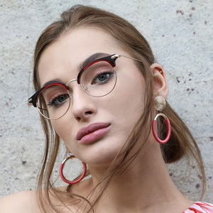 Red Round Full Rim Women Eyeglasses by Vincent Chase Online-131809
