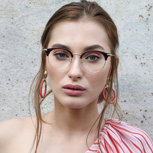Red Round Full Rim Women Eyeglasses by Vincent Chase Online-131809