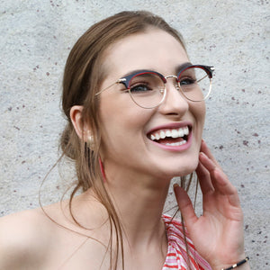 Red Round Full Rim Women Eyeglasses by Vincent Chase Online-131809