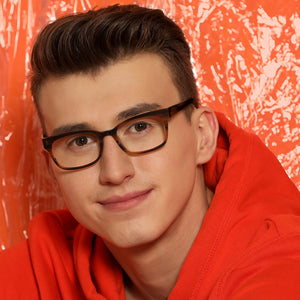 Brown Rectangle Full Rim Unisex Eyeglasses by Vincent Chase Online-131928