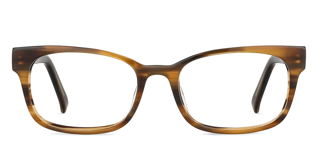 Brown Rectangle Full Rim Unisex Eyeglasses by Vincent Chase Online-131928