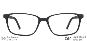 Black Rectangle Full Rim Unisex Eyeglasses by Lenskart Air Online-131936