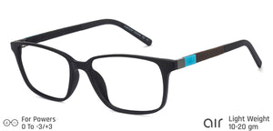 Black Rectangle Full Rim Unisex Eyeglasses by Lenskart Air Online-131936