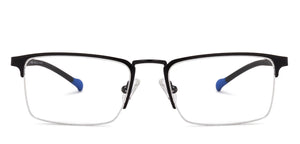 Black Rectangle Half Rim Unisex Eyeglasses by Lenskart Air Online-131950