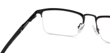 Load image into Gallery viewer, Black Rectangle Half Rim Unisex Eyeglasses by Lenskart Air Online-131950