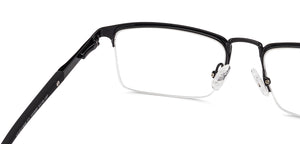 Black Rectangle Half Rim Unisex Eyeglasses by Lenskart Air Online-131950