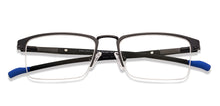Load image into Gallery viewer, Black Rectangle Half Rim Unisex Eyeglasses by Lenskart Air Online-131950