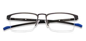Black Rectangle Half Rim Unisex Eyeglasses by Lenskart Air Online-131950