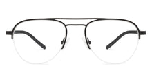 Load image into Gallery viewer, Black Aviator Half Rim Unisex Eyeglasses by Vincent Chase Essentials-131962