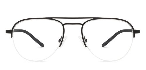Black Aviator Half Rim Unisex Eyeglasses by Vincent Chase Essentials-131962