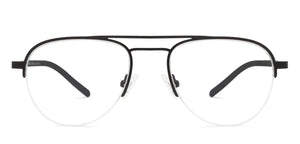 Black Aviator Half Rim Unisex Eyeglasses by Vincent Chase Essentials-131962
