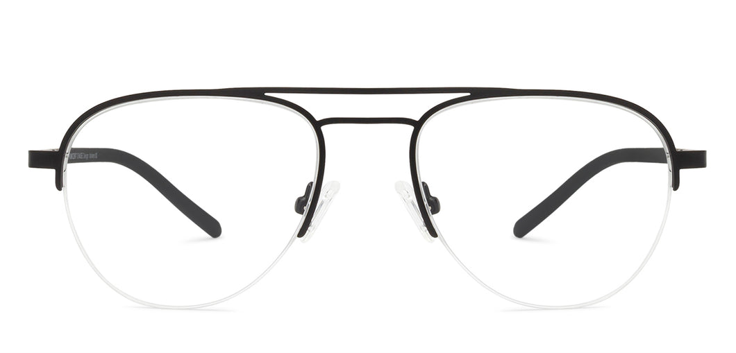 Black Aviator Half Rim Unisex Eyeglasses by Vincent Chase Essentials-131962