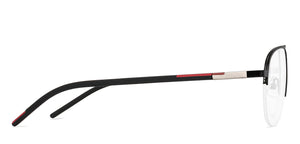 Black Aviator Half Rim Unisex Eyeglasses by Vincent Chase Essentials-131962