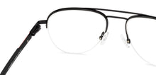 Load image into Gallery viewer, Black Aviator Half Rim Unisex Eyeglasses by Vincent Chase Essentials-131962