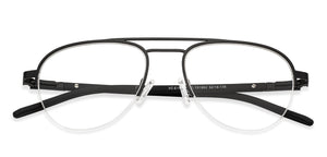 Black Aviator Half Rim Unisex Eyeglasses by Vincent Chase Essentials-131962