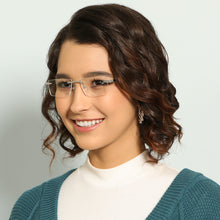 Load image into Gallery viewer, Silver Rectangle Rimless Unisex Eyeglasses by Lenskart Air Online-138551
