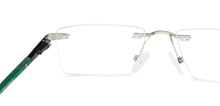 Load image into Gallery viewer, Silver Rectangle Rimless Unisex Eyeglasses by Lenskart Air Online-138551