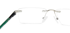 Silver Rectangle Rimless Unisex Eyeglasses by Lenskart Air Online-138551