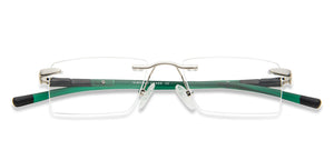 Silver Rectangle Rimless Unisex Eyeglasses by Lenskart Air Online-138551