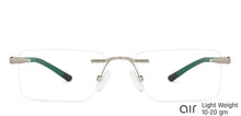 Load image into Gallery viewer, Silver Rectangle Rimless Unisex Eyeglasses by Lenskart Air Online-138551