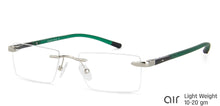 Load image into Gallery viewer, Silver Rectangle Rimless Unisex Eyeglasses by Lenskart Air Online-138551