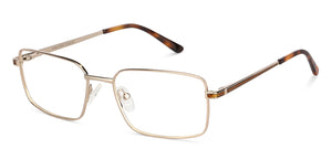 Gold Rectangle Full Rim Unisex Eyeglasses by Vincent Chase-132011
