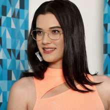 Load image into Gallery viewer, Gold Aviator Full Rim Women Eyeglasses by Vincent Chase VC-132013