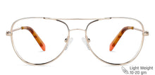 Load image into Gallery viewer, Gold Aviator Full Rim Women Eyeglasses by Vincent Chase VC-132013