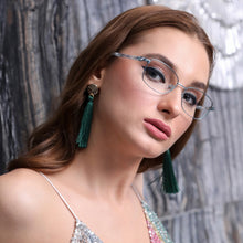 Load image into Gallery viewer, Blue Rectangle Full Rim Women Eyeglasses by Vincent Chase Online-132015