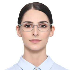 Blue Rectangle Full Rim Women Eyeglasses by Vincent Chase Online-132015