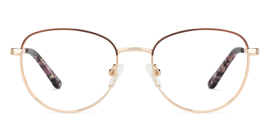 Gold Round Full Rim Women Eyeglasses by Vincent Chase Online-132017
