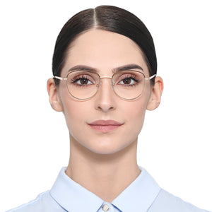 Gold Round Full Rim Women Eyeglasses by Vincent Chase Online-132017